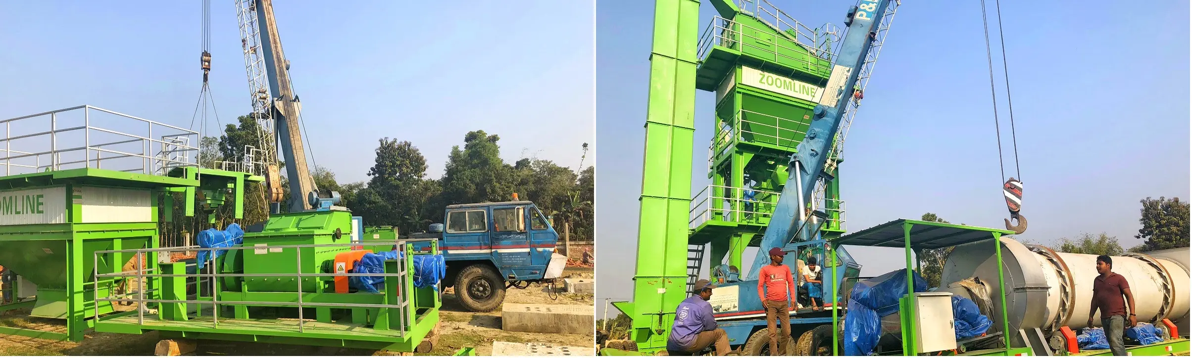 compact structure of mobile asphalt plant