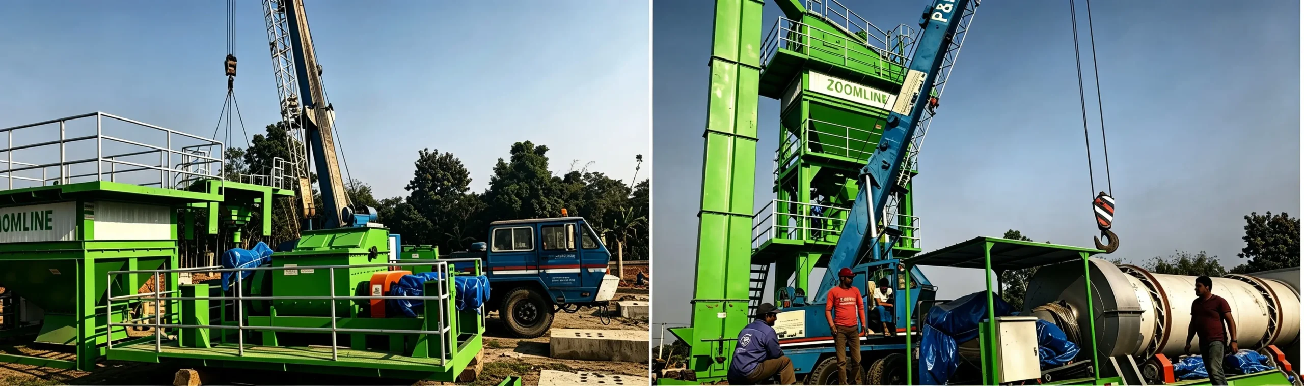 on-site installation and commissioning for 80tph mobile asphalt plant