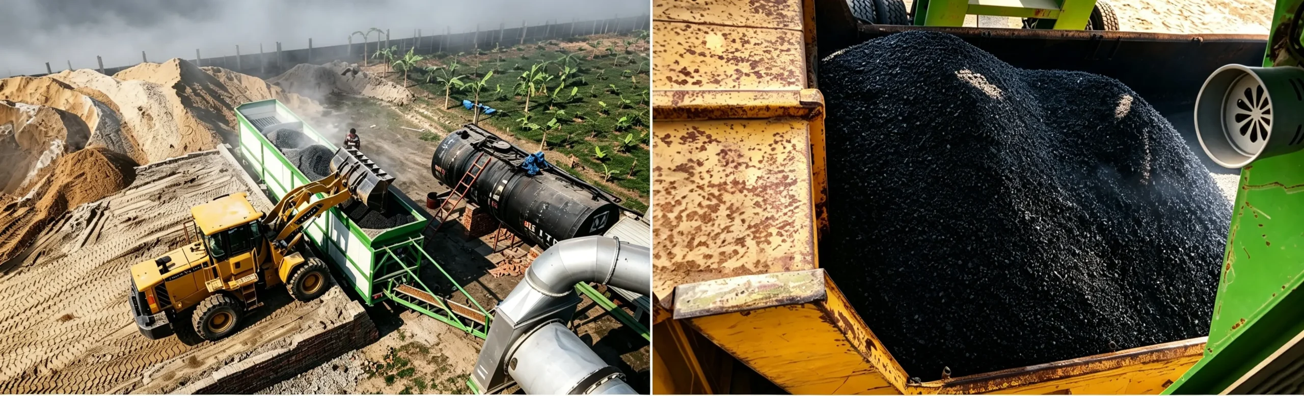 production site of 80ton portable asphalt plant