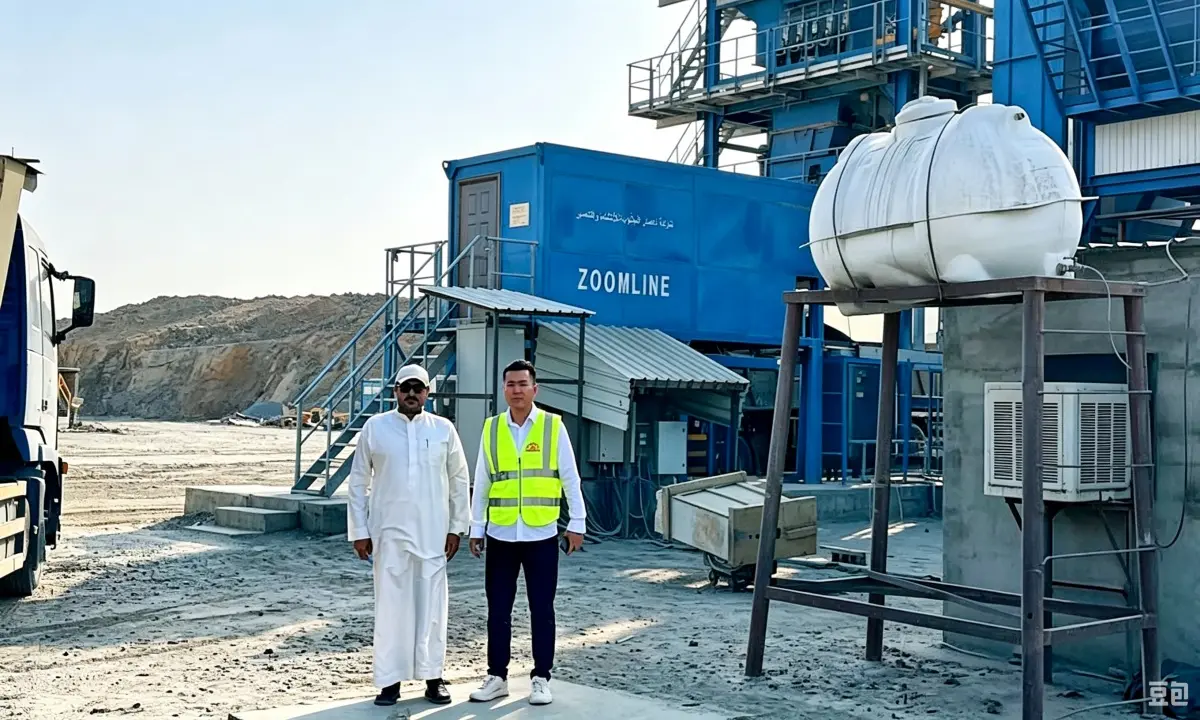 Centrale d'enrobage adaptée au désert du Moyen-Orient