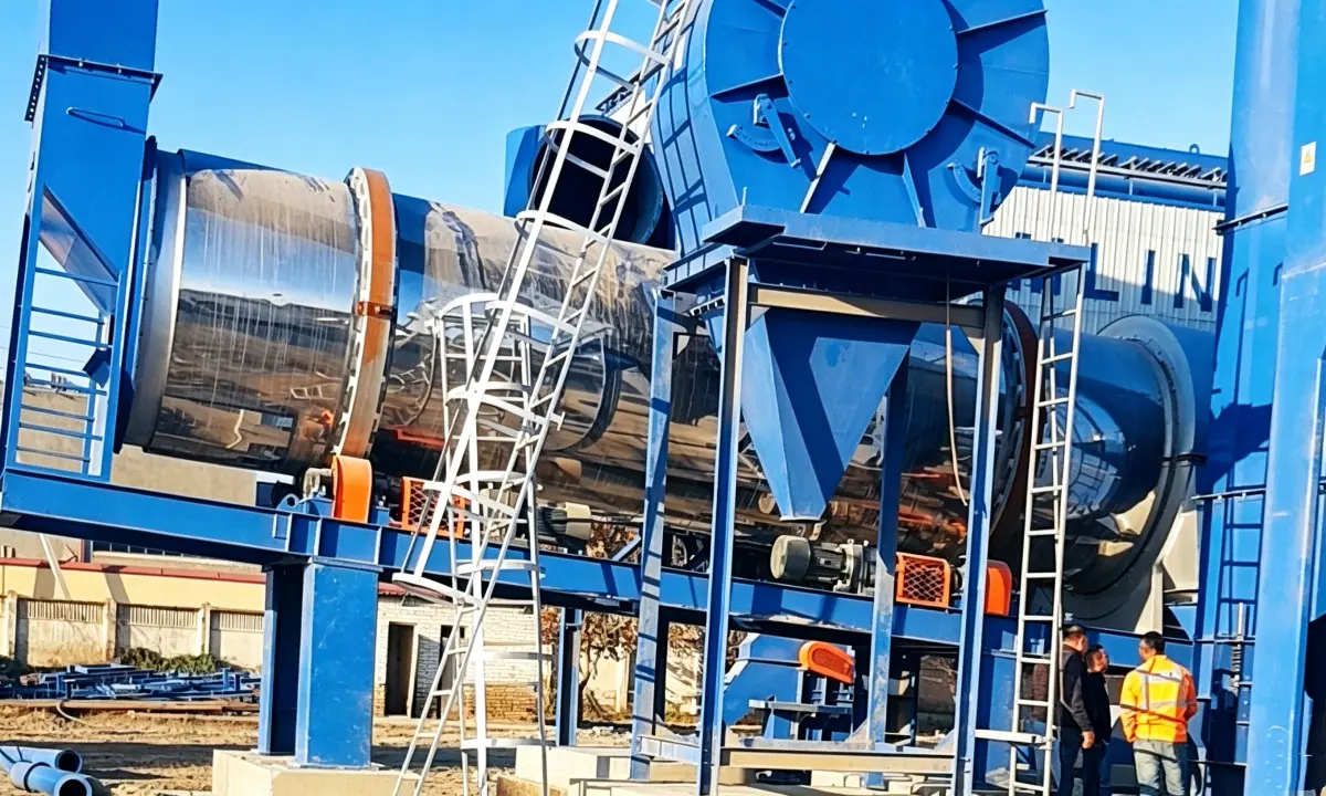 stationary asphalt mixing plant performance on site