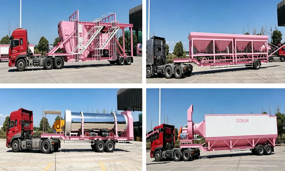 Configuration of mobile asphalt mixing plant