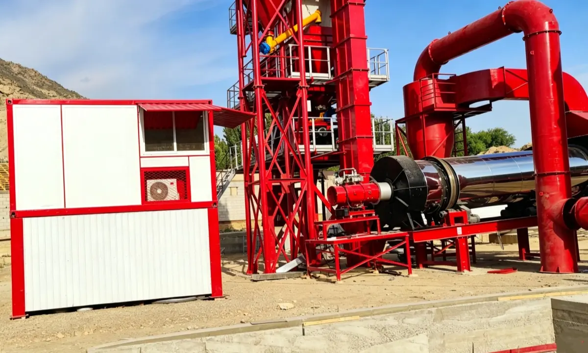Stationary asphalt batching mix plant