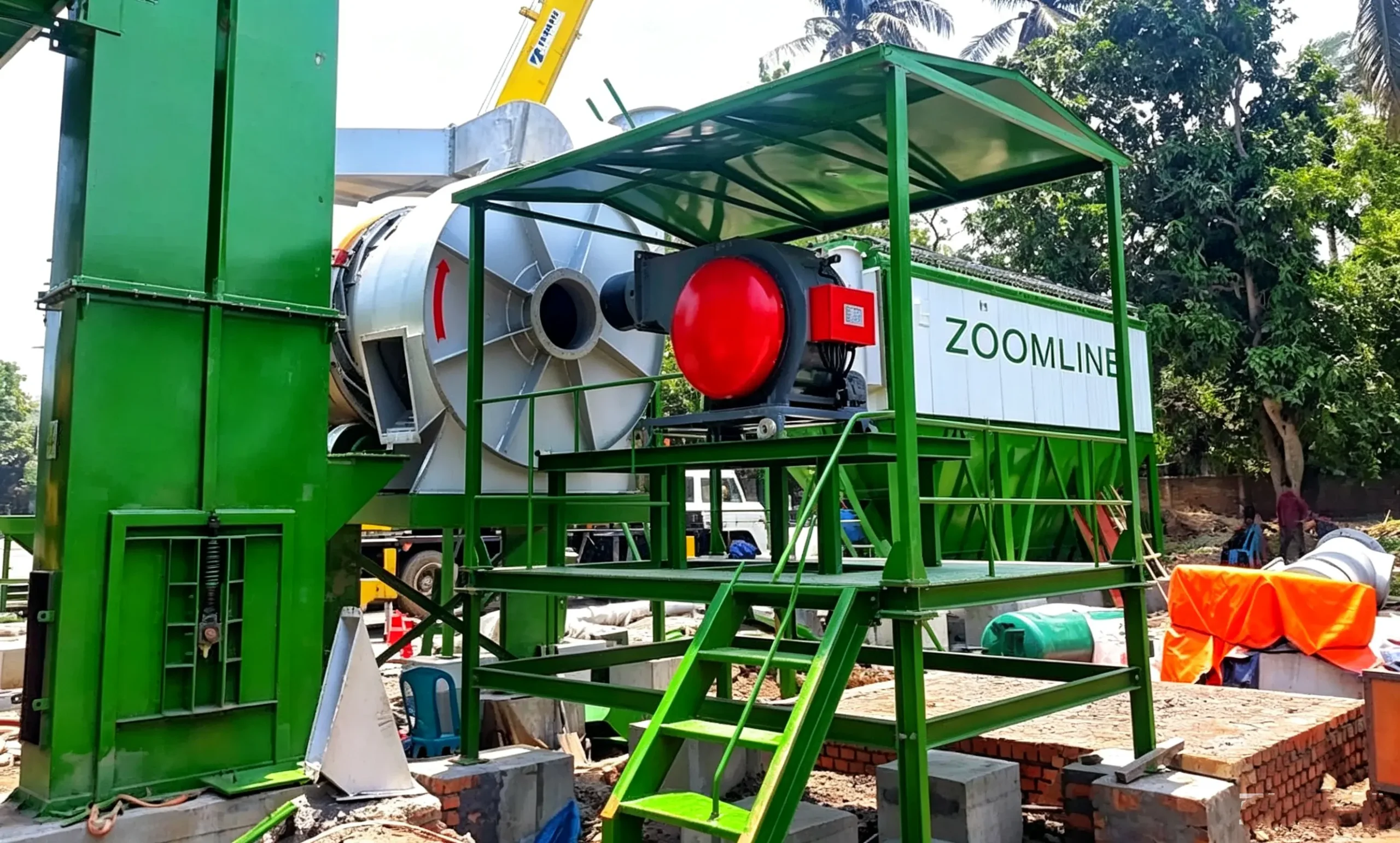 multi-fuel efficient combustion system of 80ton stationary asphalt mixing plant
