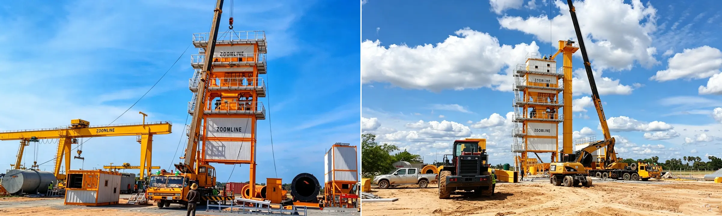 Installation of asphalt plant machine