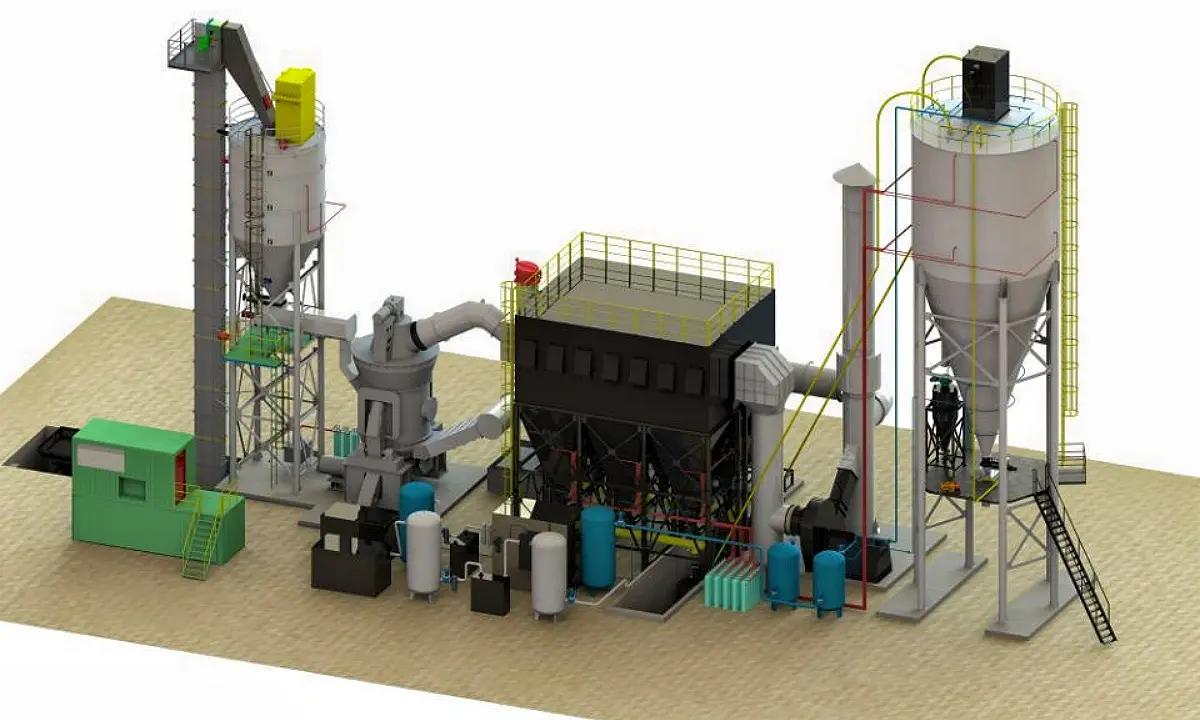 Configuración completa del sistema de la línea de producción de carbón en bruto y carbón pulverizado ZM40