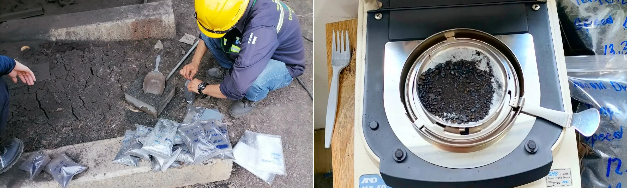 Calidad del carbón en polvo acabado procedente de la línea de producción de carbón diluido y pulverizado.