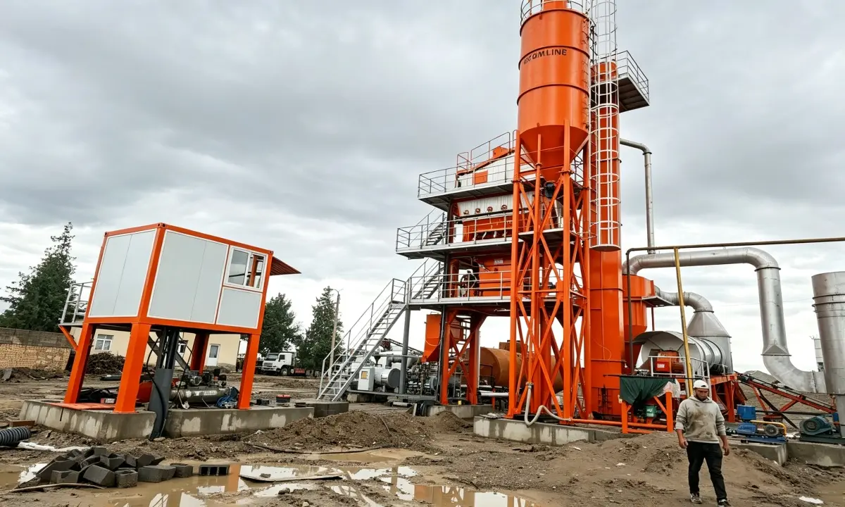 60ton Stationary Asphalt Batch Mixing Plant