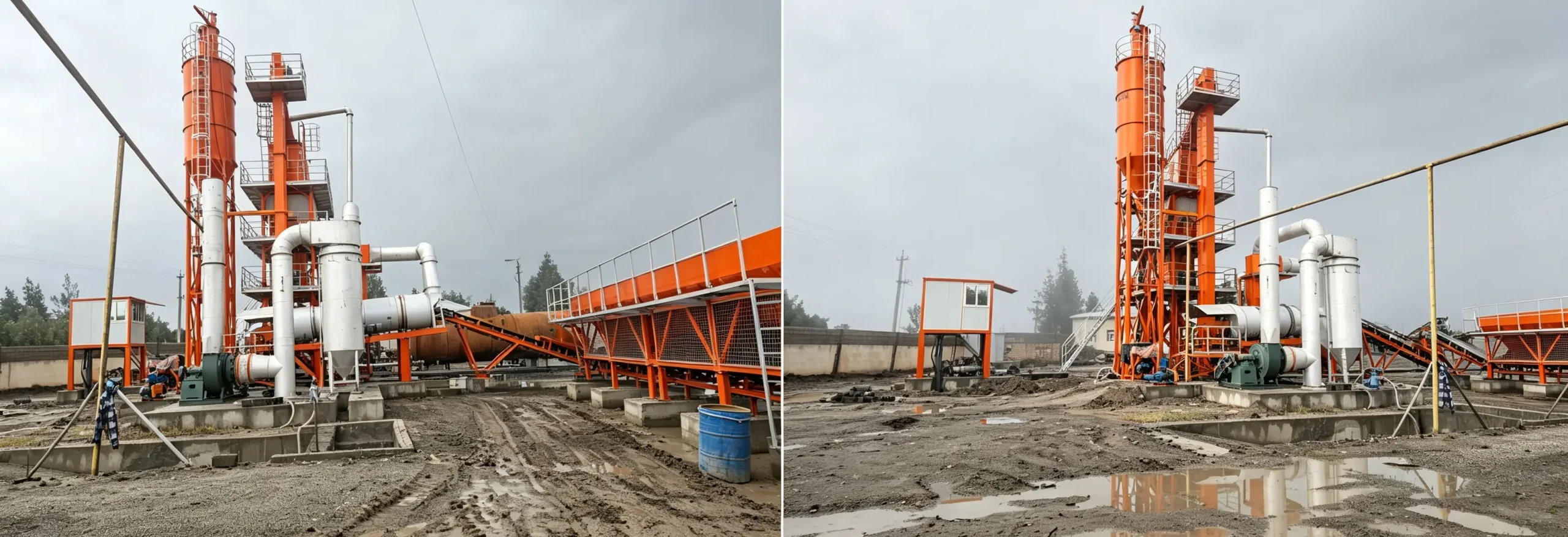 stationary asphalt batch mix plant