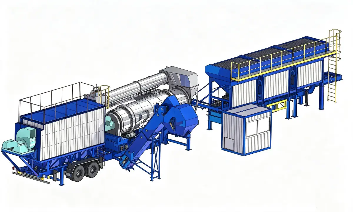 flexible structure of super mobile asphalt plant