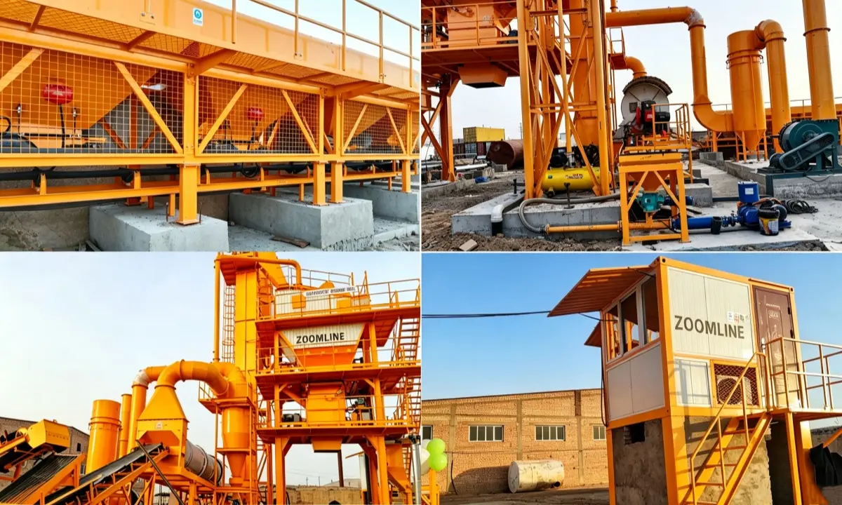 Configurations of stationary asphalt mixing plant