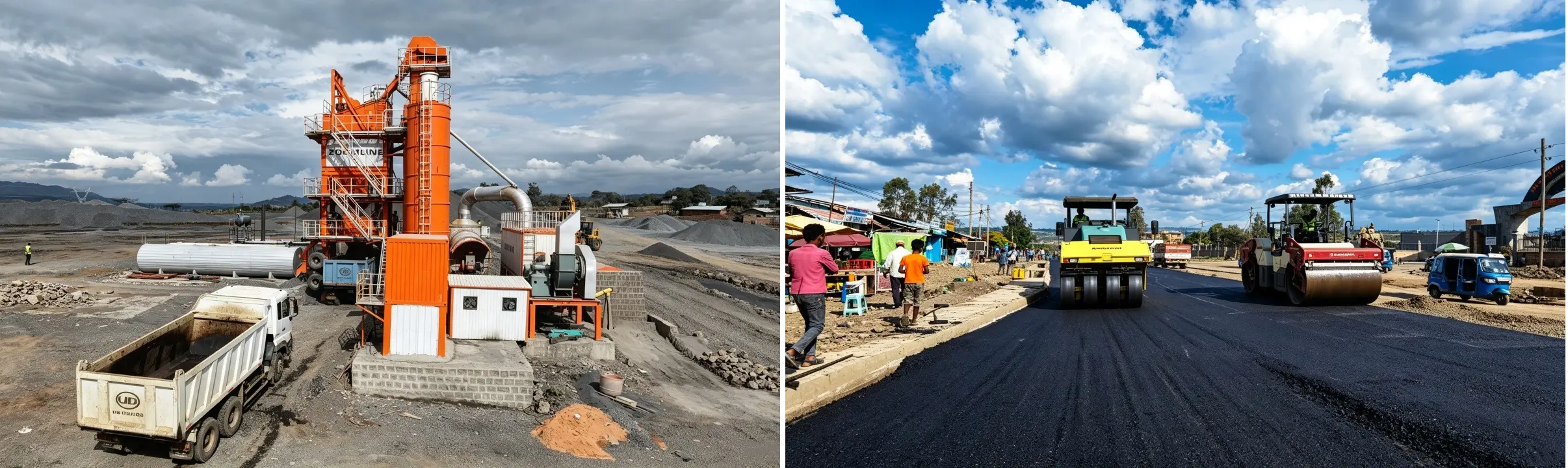 On-Site Operation Results of mobile asphalt mixing plant