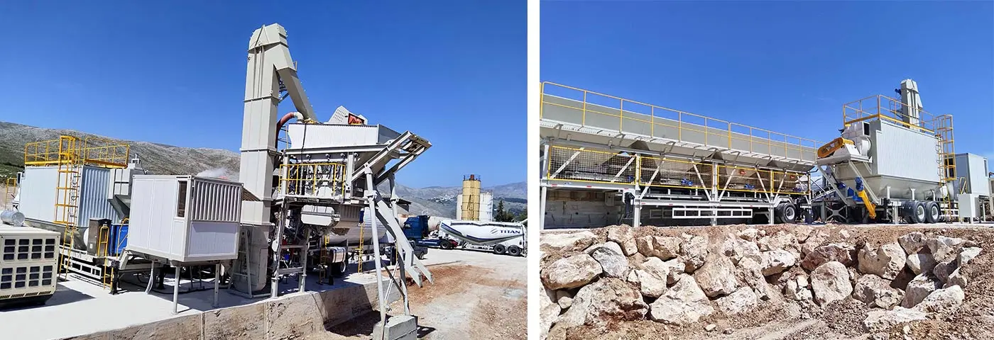 60tph Simple Mobile Batch Mix Asphalt Plant