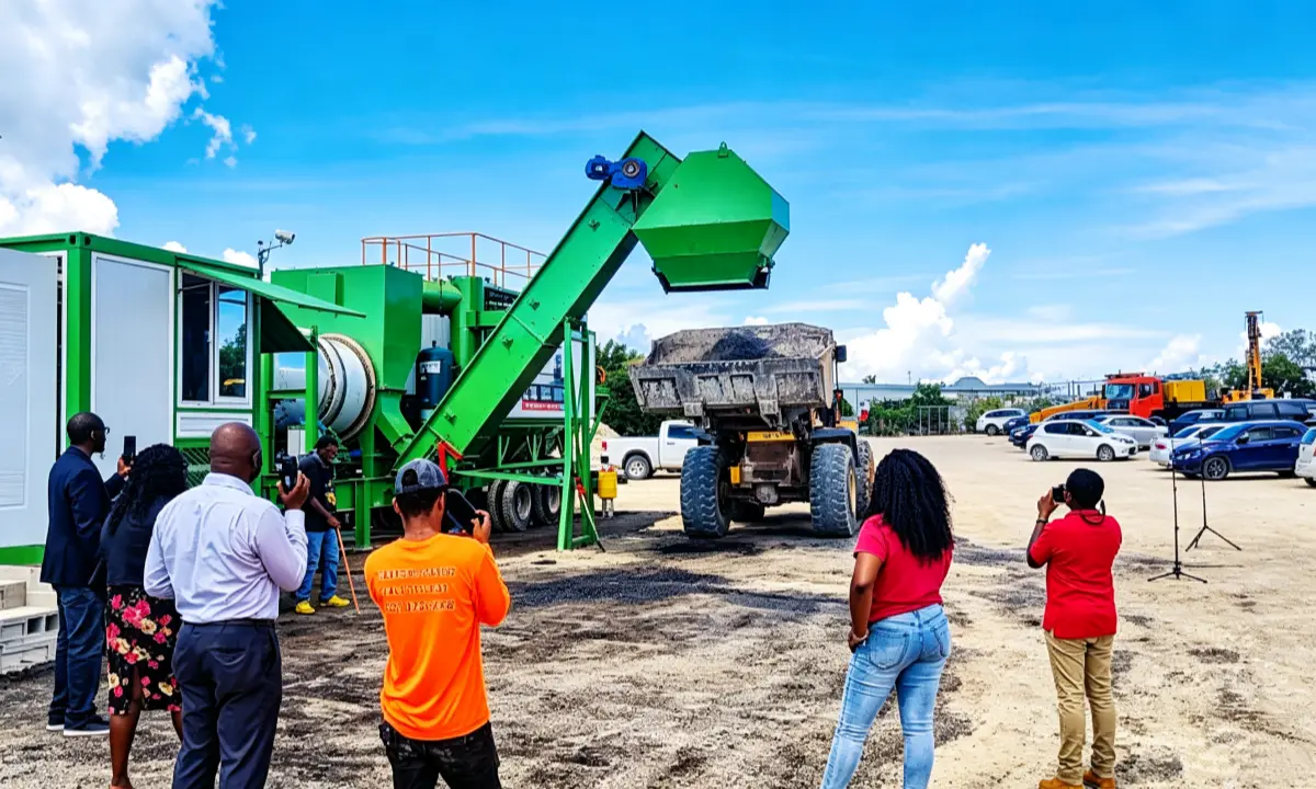 ZAP-C60M mobile asphalt mixing plant in local site