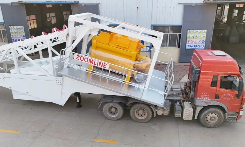 Shipping of mobile concrete batching plant