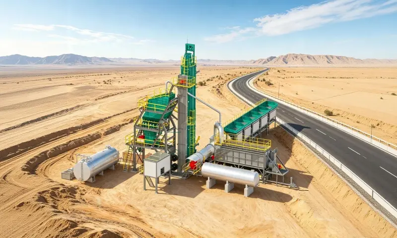 Complete stationary hot mix asphalt mixing plant