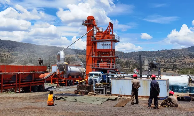 Complete stationary hot mix asphalt mixing plant for road construction maintenance