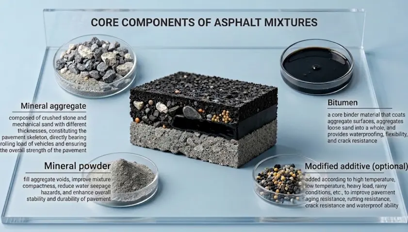 Core Components of Asphalt Mixtures