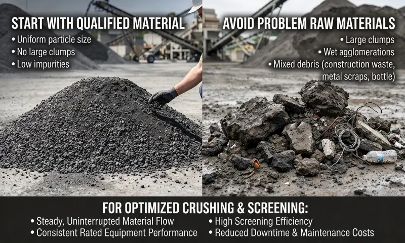RAP feed size control diagram for stable asphalt recycling crushing performance