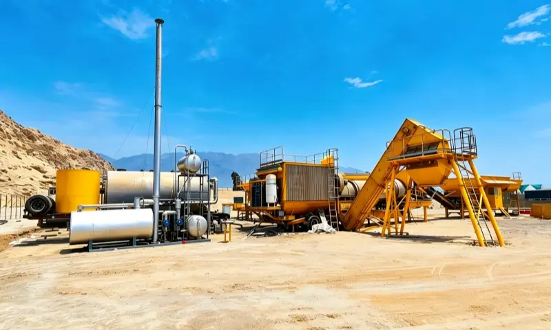 Planta de asfalto supermóvil en Perú