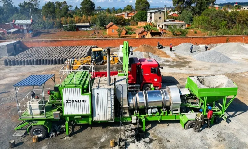 Compact Layout of Super Mobile Drum Mix Asphalt Plant