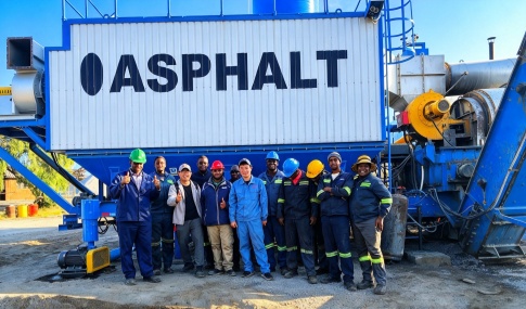 super mobile drum mix asphalt plant project in africa